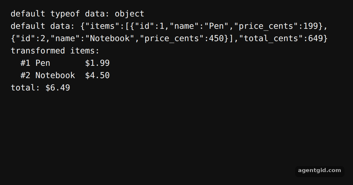 transformResponse in Axios: screenshot of the example running