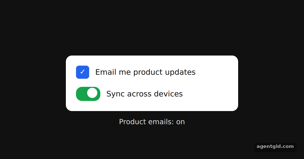 Checkbox and Switch in Base UI: screenshot of the example running