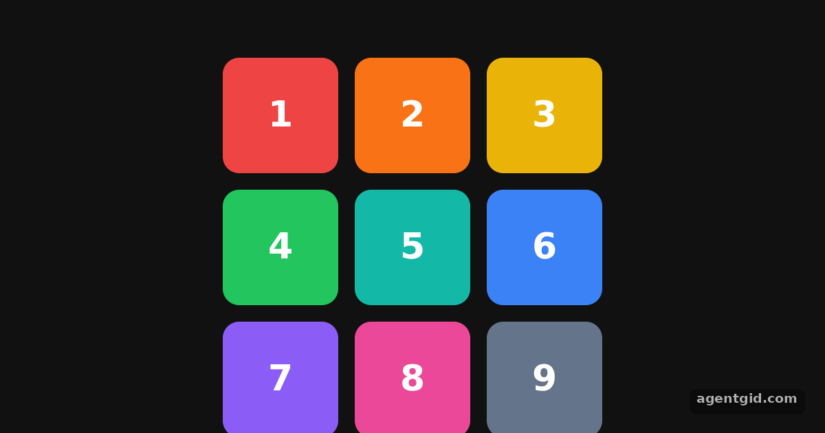 Sortable grid in dnd kit: screenshot of the example running