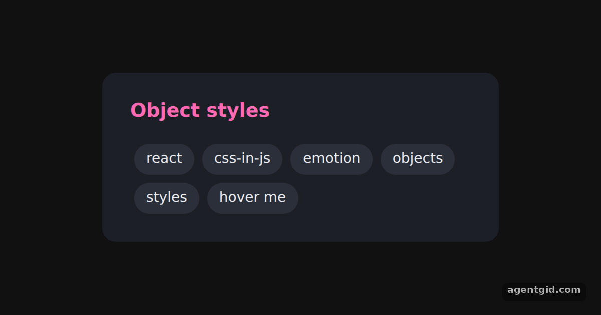 Object styles in Emotion: screenshot of the example running