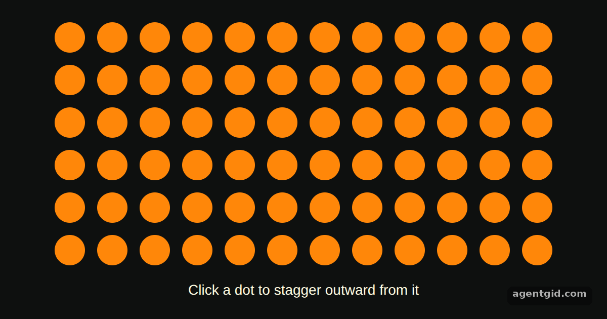 Grid stagger in GSAP: screenshot of the example running