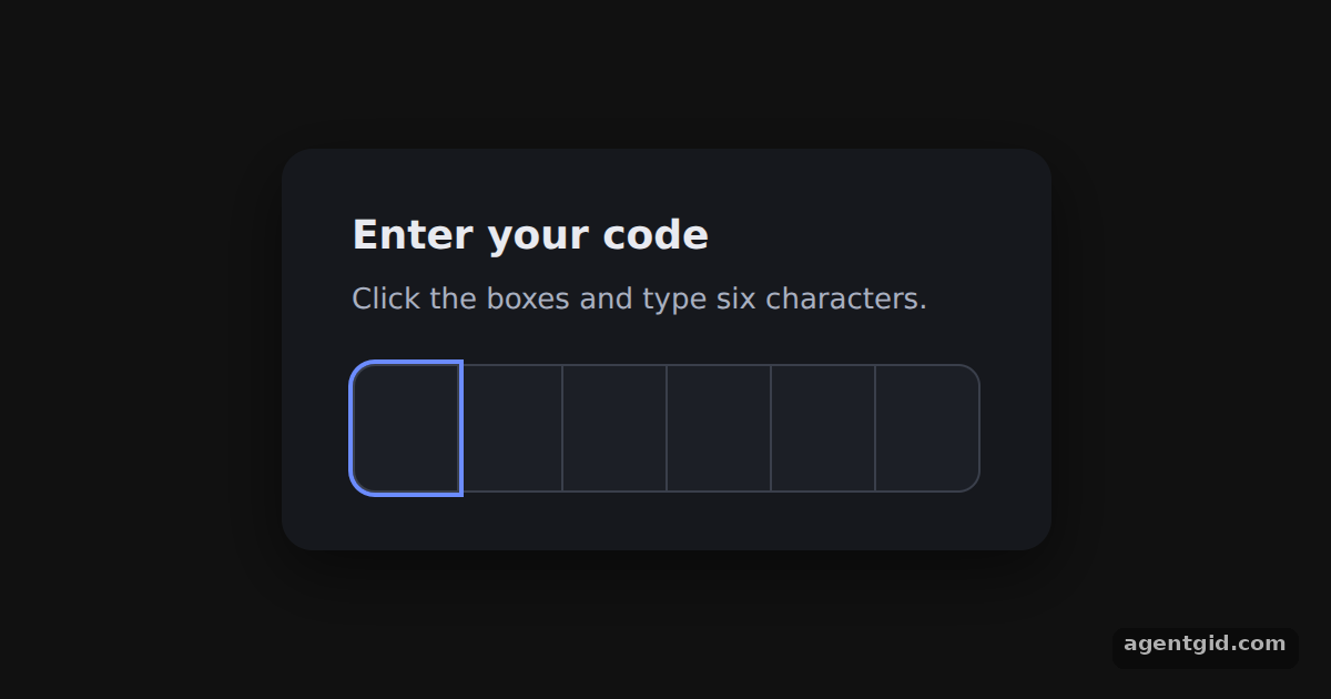 A basic OTP input with input-otp: screenshot of the example running