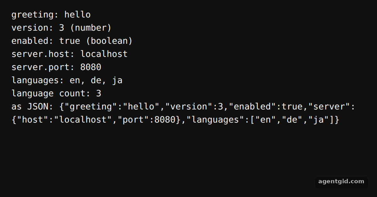 Parse YAML with js-yaml load(): screenshot of the example running