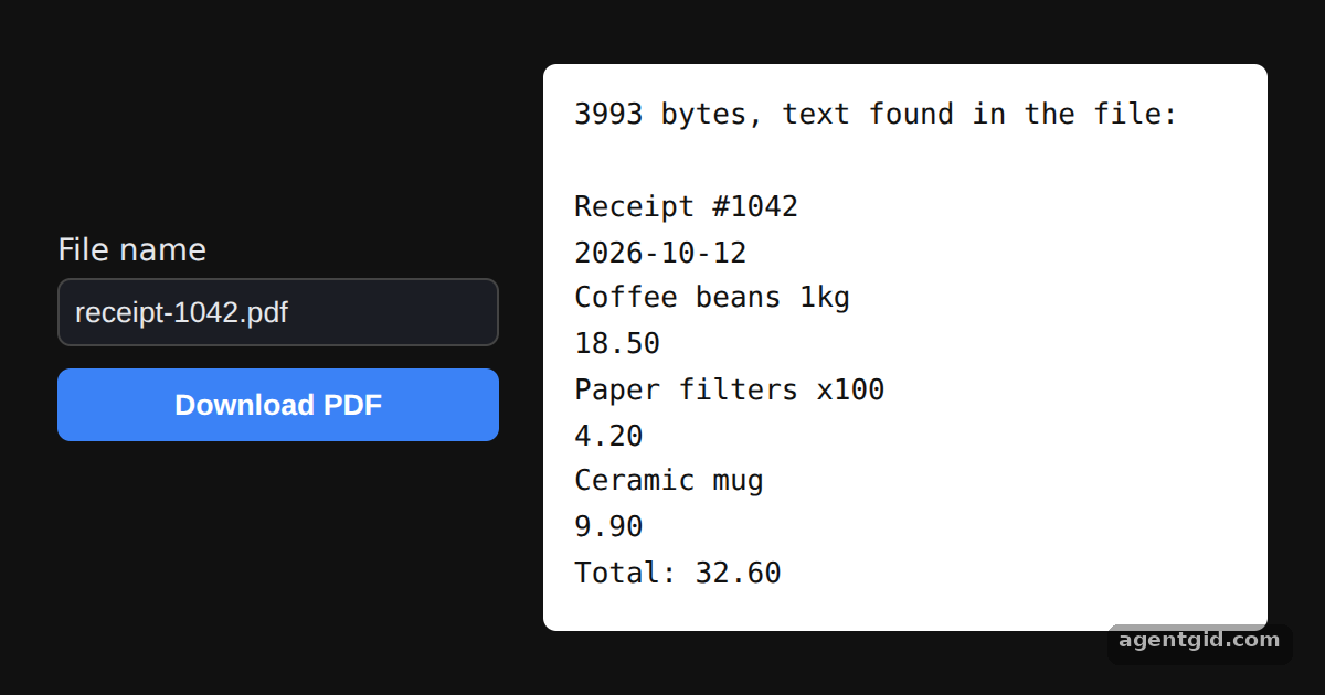 Downloading a generated PDF with jsPDF save(): screenshot of the example running