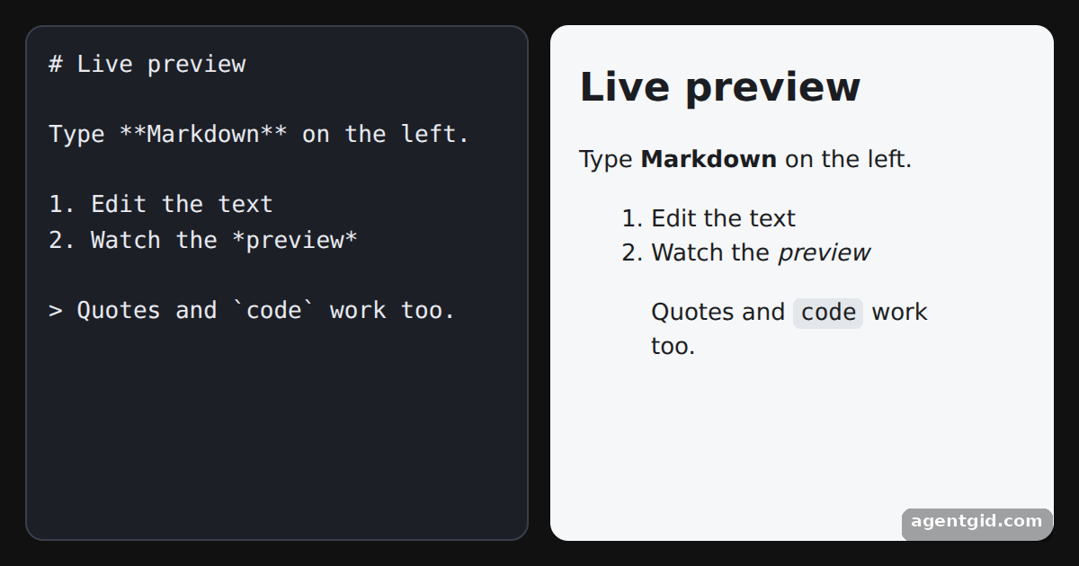 A live Markdown preview with Marked: screenshot of the example running