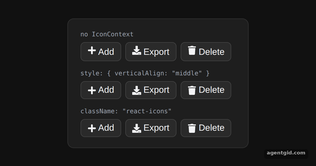 Aligning icons with text in React Icons: screenshot of the example running