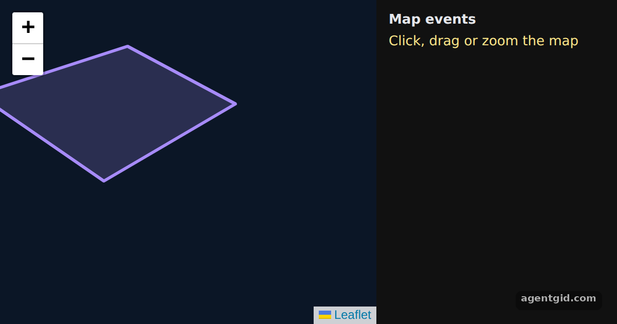 Listening to map events with useMapEvents: screenshot of the example running