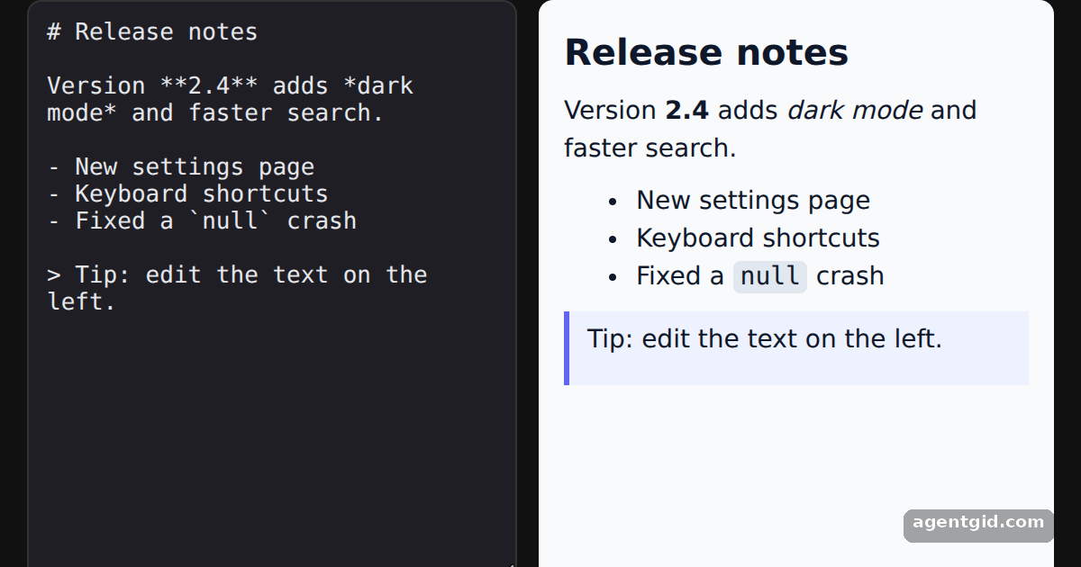 Rendering markdown with react-markdown: screenshot of the example running