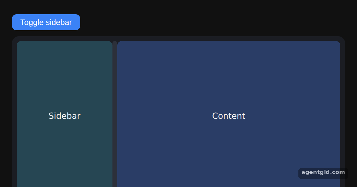 Collapsible panels in react-resizable-panels: screenshot of the example running