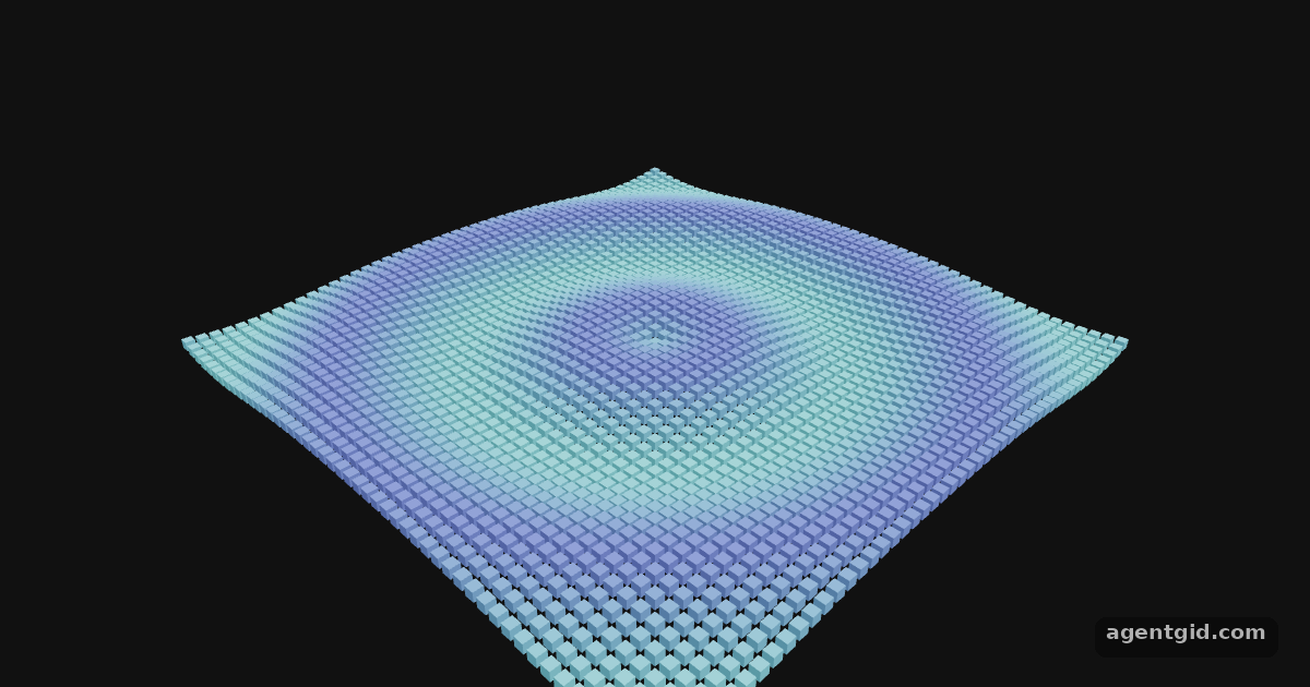 InstancedMesh in React Three Fiber: screenshot of the example running