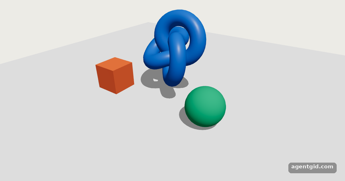 Shadows in React Three Fiber: screenshot of the example running