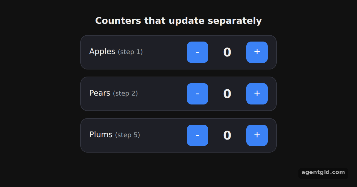 State with useState in React: screenshot of the example running