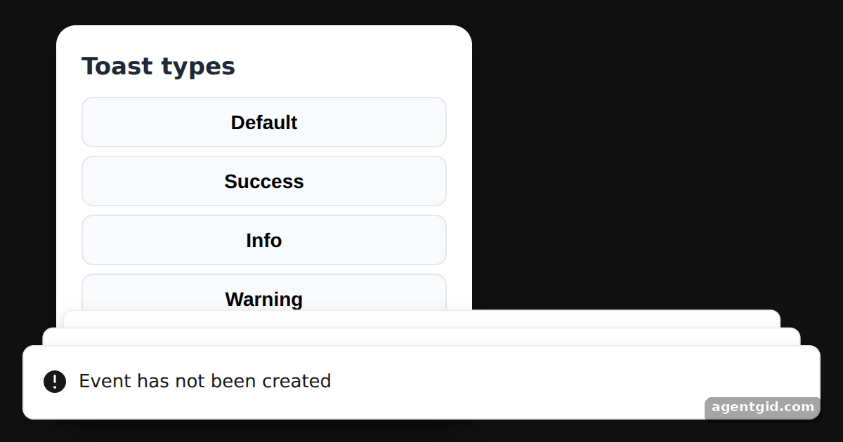 Toast types in Sonner: screenshot of the example running