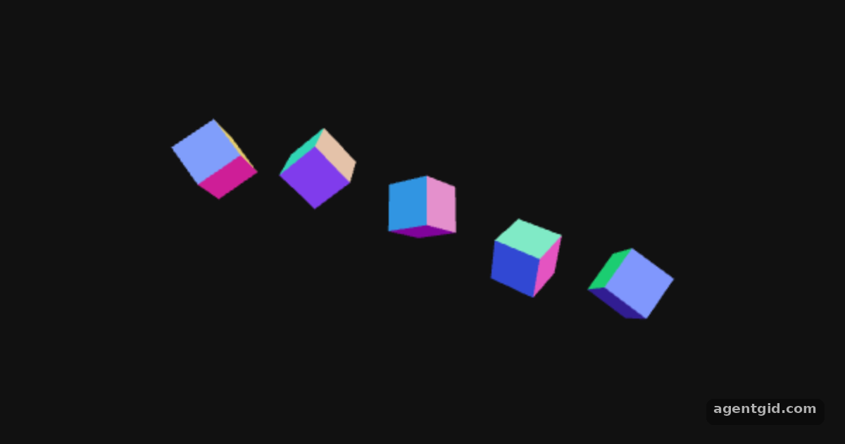 Animation loop in Three.js: screenshot of the example running