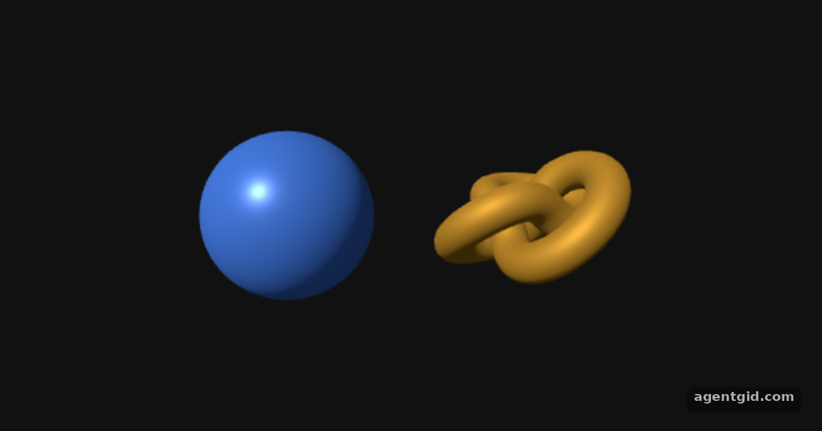 Lights and lit materials in Three.js: screenshot of the example running