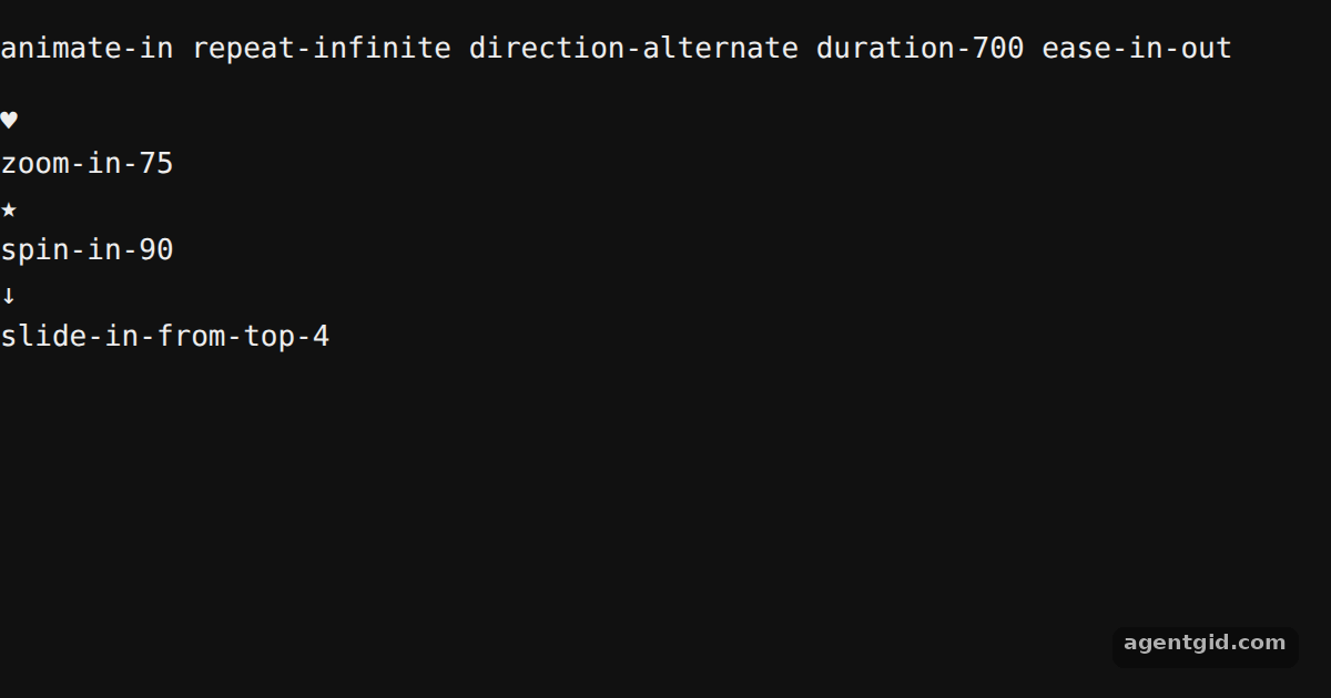Looping animations in tw-animate-css: screenshot of the example running