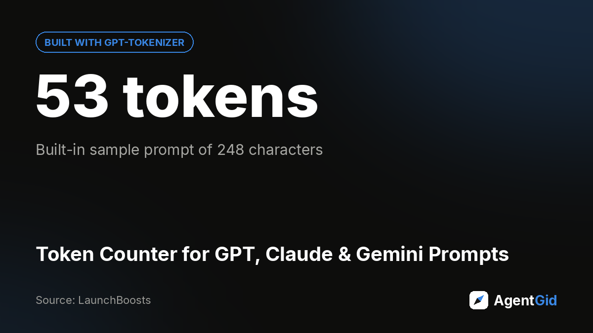 Token Counter for GPT, Claude & Gemini Prompts